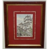 Gravure "cour intérieure d'un château"