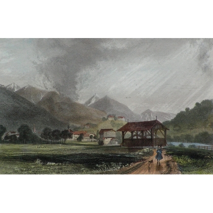 Radierung „Sarnen und der Landenberg“ von  bei Moinat SA  – Antiquitäten und Dekorationsgegenstände –  Radierungen, Lithografien