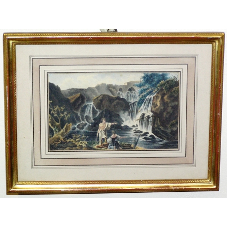 Gravure "chutes"  sur Moinat SA  - Antiquités décoration -  Gravures, Lithos