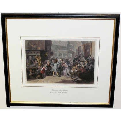 Engraving: ‘Closure of a bank after Moinat SA’ – Antiques and decorative items – Engravings, lithographs