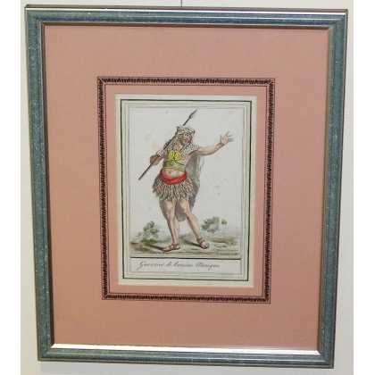 Engraving entitled ‘Warrior of Ancient Mexico’ by Moinat SA – Antiques and decorative items – Engravings, lithographs