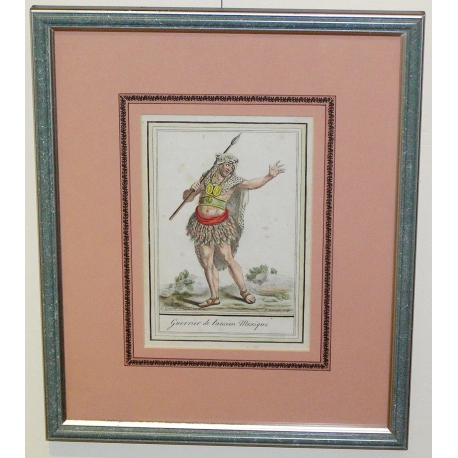Engraving entitled ‘Warrior of Ancient Mexico’ by Moinat SA – Antiques and decorative items – Engravings, lithographs