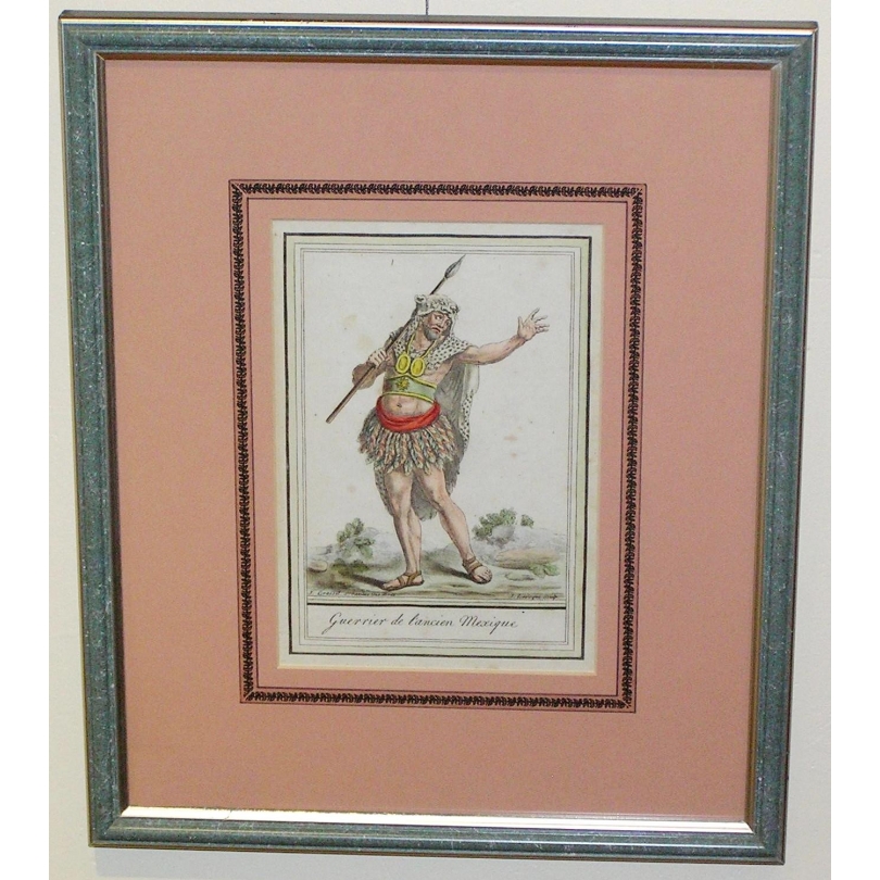 Gravure "Guerrier de l'ancien Mexique"