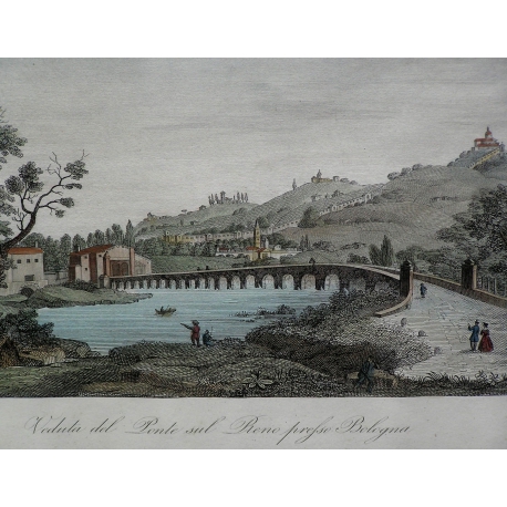 Stich „Veduta del ponte sul Reno“ von Moinat SA – Antiquitäten und Dekoration – Stiche, Lithografien