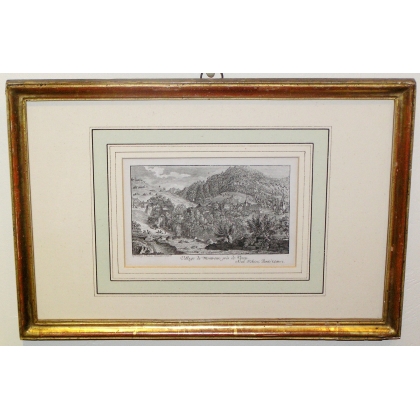 Engraving: ‘Village of Montreux near Moinat SA’ – Antiques and decorative items – Engravings, lithographs