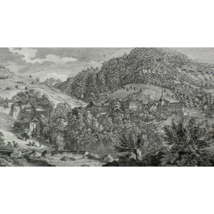 Engraving: ‘Village of Montreux near Moinat SA’ – Antiques and decorative items – Engravings, lithographs