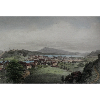 Engraving ‘Second View of Lucerne’ by GIRARD at Moinat SA – Antiques and decorative items – Engravings, lithographs