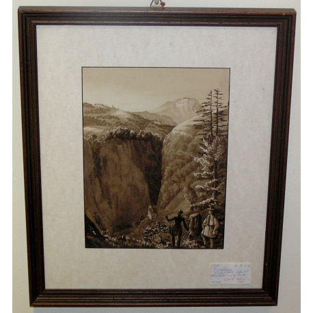 "Pfaffers Bad" wash drawing at Moinat SA – Antiques and Decor
