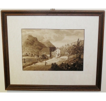 Lavis "Paysage de montagne"