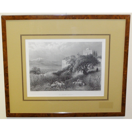 Engraving ‘El Monte Tabor’ by WOODWARD, published by Moinat SA – Antiques and decorative items – Engravings, lithographs