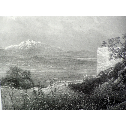 Engraving ‘El Monte Tabor’ by WOODWARD, published by Moinat SA – Antiques and decorative items – Engravings, lithographs