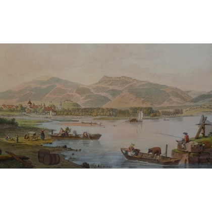 Engraving ‘View of Yverdon from Clindi’ by Moinat SA – Antiques and decorative items – Engravings, lithographs