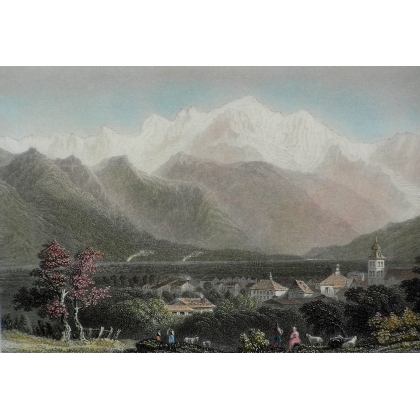 Engraving ‘Mont Blanc from above’ by Moinat SA – Antiques and decorative items – Engravings, lithographs