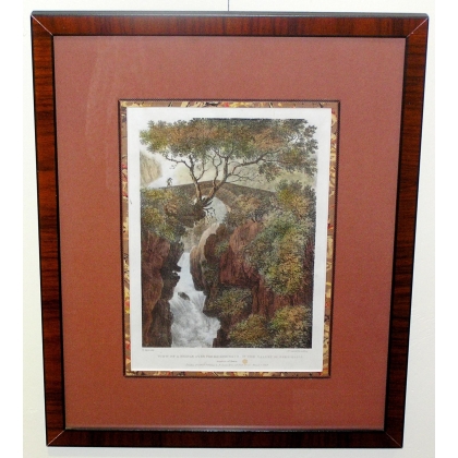 Gravure \"View of a bridge over the Reihen bach\"