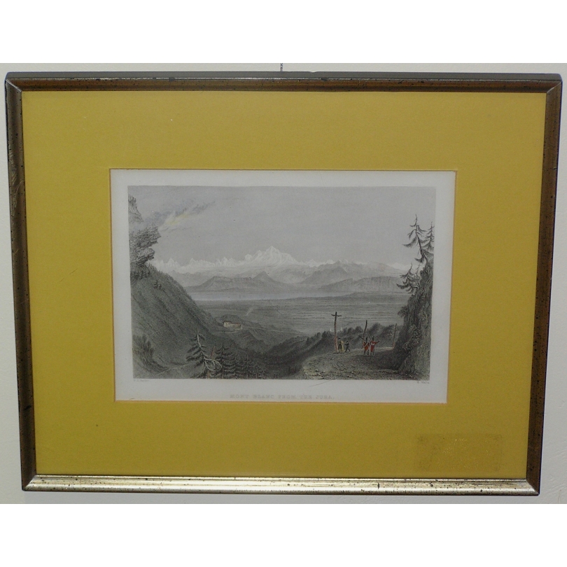 Gravure "Mont Blanc from the Jura" par