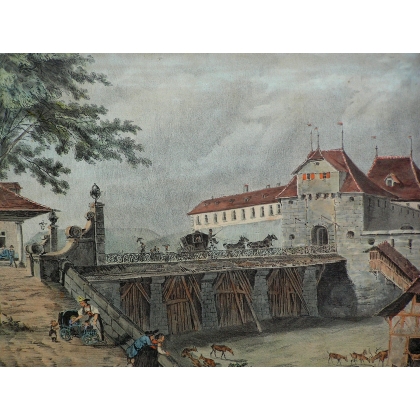 Gravure \"L\'entrée de Berne\"