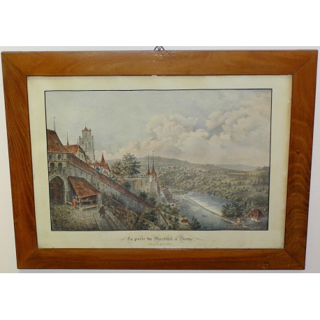 Gravure "La porte du Marzikli à Berne"  sur Moinat SA  - Antiquités décoration -  Gravures, Lithos