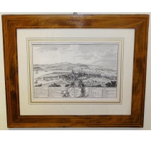 Gravure "Vue de la ville d'Yverdon des