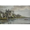 Gravure "Le château de Granson vu sur  sur Moinat SA  - Antiquités décoration -  Gravures, Lithos