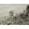 Gravure \"Ruine\" d\'après un dessin