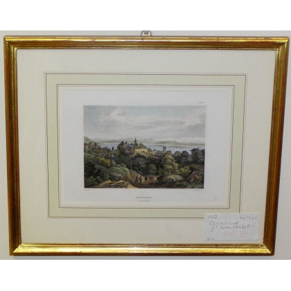 Gravure "Neuchâtel"  sur Moinat SA  - Antiquités décoration -  Gravures, Lithos