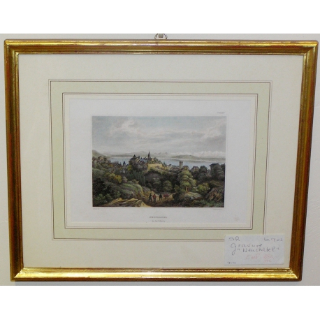 Gravure "Neuchâtel"  sur Moinat SA  - Antiquités décoration -  Gravures, Lithos