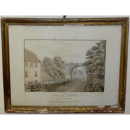 Gravure \"Le Pont de Serrières\"