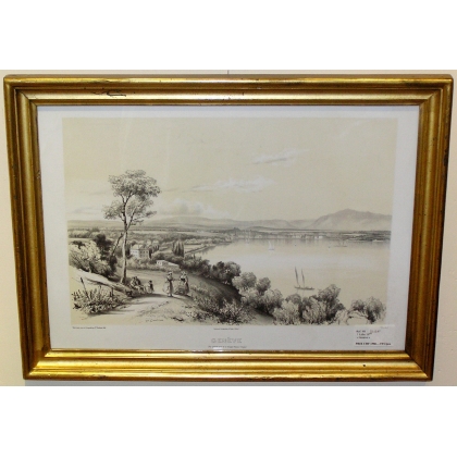 Gravure "Genève" de DANDIRAN  sur Moinat SA  - Antiquités décoration -  Gravures, Lithos