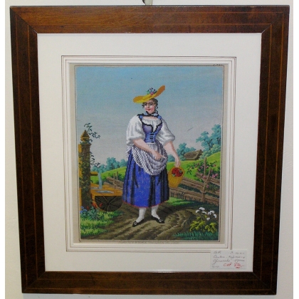 Carton de tapisserie de Berlin  sur Moinat SA  - Antiquités décoration -  Gouaches, Aquarelles, Pastels