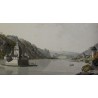 Engraving "View from Caub towards Oberwesel" by Moinat SA – Antiques and decorative items – Engravings, lithographs