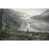 Gravure colorièe "Glacier d'Argentière"  sur Moinat SA  - Antiquités décoration -  Gravures, Lithos