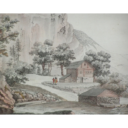 Coloured engraving  "View of Rutli,  by Moinat SA  - Antiques and decorative items -  Engravings, lithographs