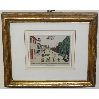 Gravure de la Grand Rue de Rolle,  sur Moinat SA  - Antiquités décoration -  Gravures, Lithos