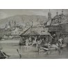 Engraving entitled ‘Geneva’, in a gilded frame by Moinat SA – Antiques and decorative items – Engravings, lithographs