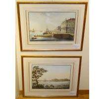 Paire de gravures Russes, peintes