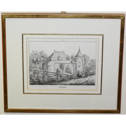 Gravure "Château de Severy"  sur Moinat SA  - Antiquités décoration -  Gravures, Lithos