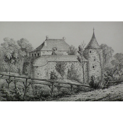 Gravure "Château de Severy"  sur Moinat SA  - Antiquités décoration -  Gravures, Lithos
