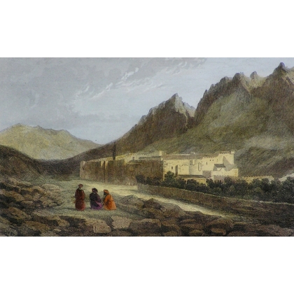 Engraving: ‘The Path to Sinai, Monastery of Moinat SA’ – Antiques and decorative items – Engravings, lithographs