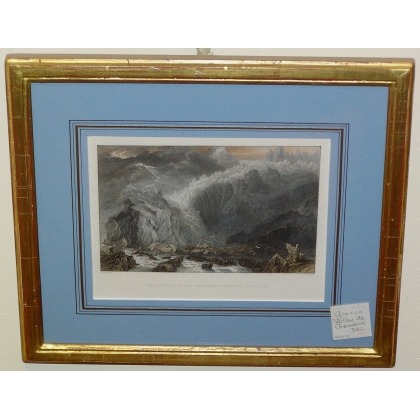 Gravure "The source of the Arveiron,  sur Moinat SA  - Antiquités décoration -  Gravures, Lithos
