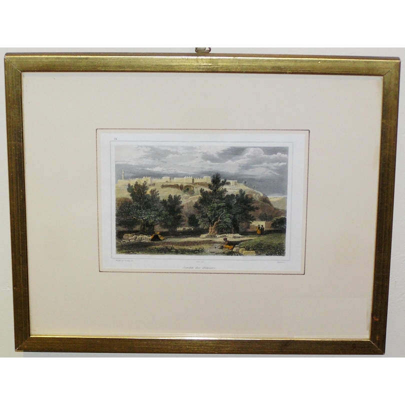 Gravure "Jardin des Oliviers" de HARDING