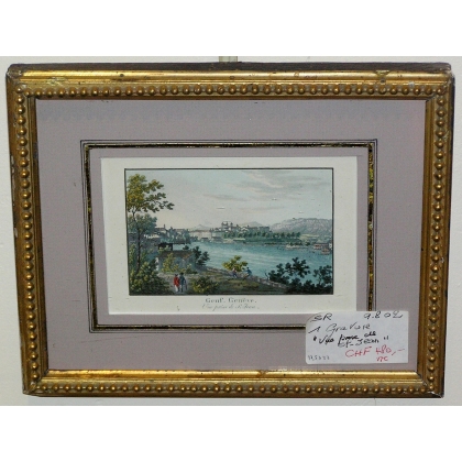 Gravure "Genève, Vue prise de St.Jean"  sur Moinat SA  - Antiquités décoration -  Gravures, Lithos