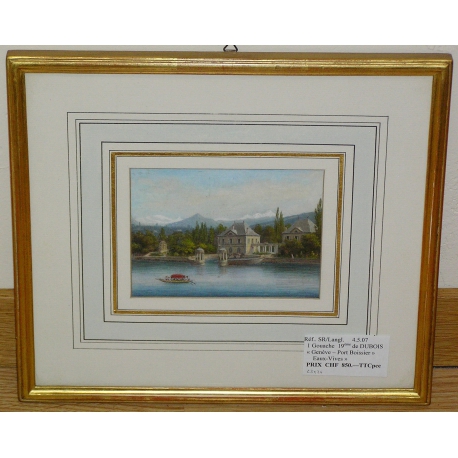 Gouache „Genf – Le Port Boissier in Eaux-Vives“ bei Moinat SA – Antiquitäten und Dekorationsgegenstände – Gouachen, Aquarelle, P