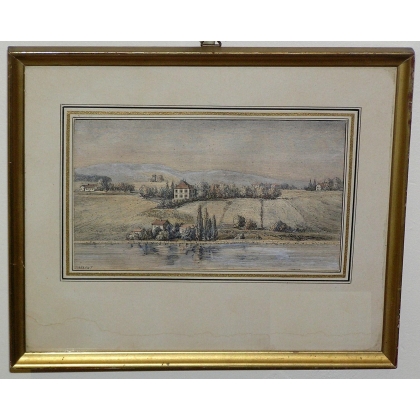 Gravure "Bord du Lac" de BARBANT  sur Moinat SA  - Antiquités décoration -  Gravures, Lithos