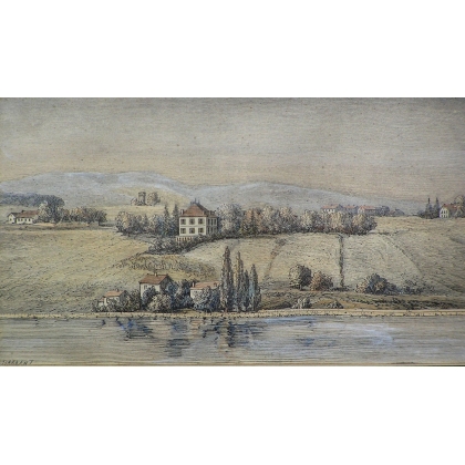 Gravure "Bord du Lac" de BARBANT  sur Moinat SA  - Antiquités décoration -  Gravures, Lithos