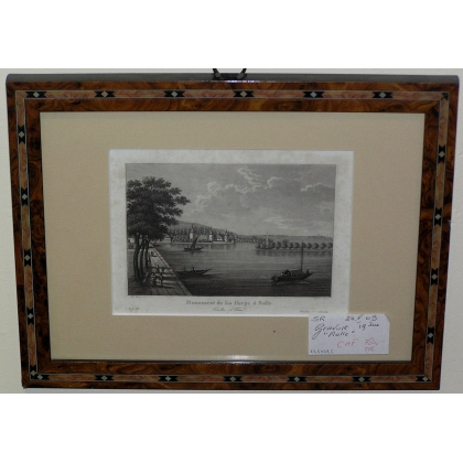Gravure "Monument de la Harpe à Rolle"  sur Moinat SA  - Antiquités décoration -  Gravures, Lithos