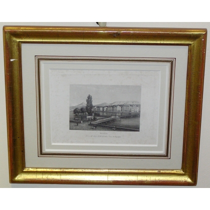 Gravure "Genève"de LOCHER  sur Moinat SA  - Antiquités décoration -  Gravures, Lithos