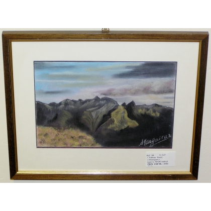Pastellbild „Arêtes tourmentées“, signiert mit „A.“ auf Moinat SA – Antiquitäten und Dekoration