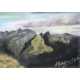 Pastel "Arêtes tourmentées", signé A.