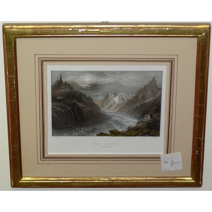 Engraving ‘Mer de Glace, Chamonix’ by Moinat SA – Antiques and decorative items – Engravings, lithographs