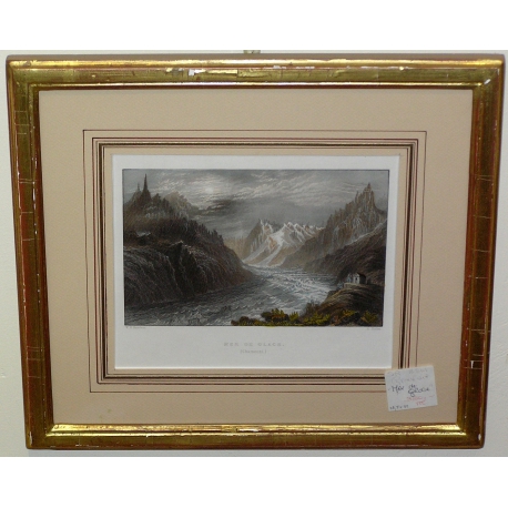 Engraving ‘Mer de Glace, Chamonix’ by Moinat SA – Antiques and decorative items – Engravings, lithographs